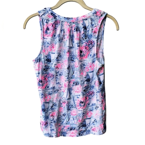 Lilly Pulitzer Essie Sea to Shining Sea Sleeveless Popover Blouse, S - Picture 2 of 8